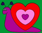 Disegno Lumachina cuore  pitturato su ricky e roby