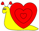 Disegno Lumachina cuore  pitturato su miriana