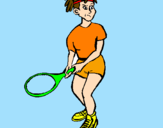 Disegno Ragazza che gioca a tennis  pitturato su Martina 