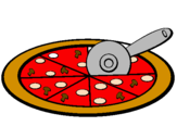 Disegno Pizza pitturato su vanessa
