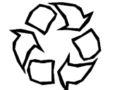 Disegno Riciclare pitturato su Simbolo del Riciclo