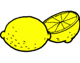 Disegno limone  pitturato su sara
