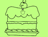 Disegno Torta di compleanno  pitturato su mila andreotti