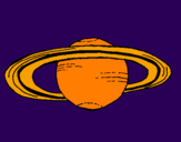 Disegno Saturno pitturato su ale