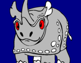 Disegno Rinoceronte  pitturato su EMANUELE 2002