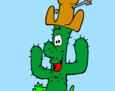 Disegno Cactus con il cappello  pitturato su fabrizio