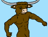 Disegno Testa di bufalo  pitturato su fabry