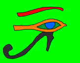 Disegno Occhio di Horus  pitturato su daigoro sprovieri 8 anni