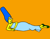 Disegno Marge pitturato su cleofe