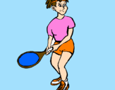 Disegno Ragazza che gioca a tennis  pitturato su barbara