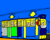 Disegno Tram con passeggeri  pitturato su riccardo p.