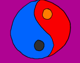 Disegno Yin e yang pitturato su paoloo
