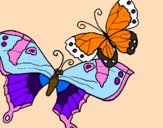 Disegno Farfalle pitturato su martina de best