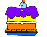 Disegno Torta di compleanno  pitturato su dany