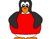Disegno Pinguino pitturato su margot 4anni ferrara
