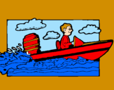 Disegno Acquatico barca pitturato su matteo