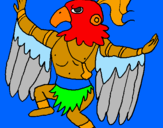 Disegno Stregone maya  pitturato su jonathan