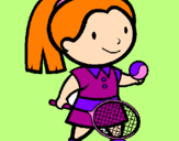 Disegno Ragazza che gioca a tennis  pitturato su any***