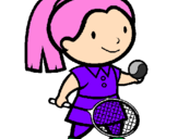 Disegno Ragazza che gioca a tennis  pitturato su ALICE