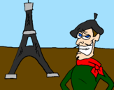 Disegno Francia pitturato su parigi