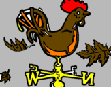 Disegno Banderuole e gallo  pitturato su GIORGIA