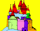 Disegno Castello medievale  pitturato su castel