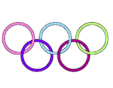 Disegno Anelli dei giochi olimpici  pitturato su Sa5m