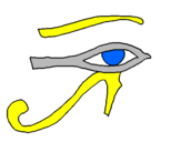 Disegno Occhio di Horus  pitturato su Eli