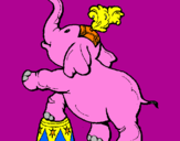 Disegno Elefante  pitturato su giusy