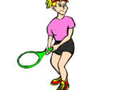 Disegno Ragazza che gioca a tennis  pitturato su elena