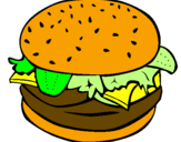 Disegno Hamburger completo  pitturato su fvgrtyefisfy7rgrye0fr987r
