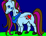 Disegno Pony pitturato su luca  p.