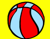 Disegno Pallone da pallacanestro pitturato su camillo e peppe
