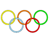 Disegno Anelli dei giochi olimpici  pitturato su Greta