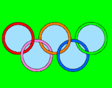 Disegno Anelli dei giochi olimpici  pitturato su laura