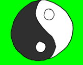 Disegno Yin e yang pitturato su massy