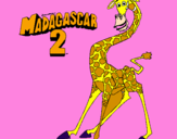 Disegno Madagascar 2 Melman pitturato su martina