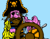 Disegno Capitano dei pirati  pitturato su TOMMASO