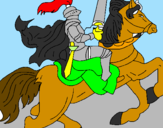 Disegno Cavaliere a cavallo pitturato su cavaliere nero