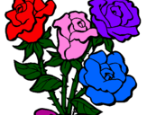 Disegno Mazzo di rose  pitturato su maria pia
