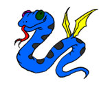 Disegno Serpente con le ali  pitturato su kich chiapposki