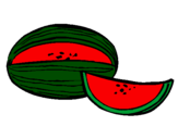 Disegno Melone  pitturato su giada