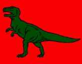 Disegno Tyrannosaurus Rex  pitturato su michele