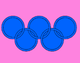 Disegno Anelli dei giochi olimpici  pitturato su Edoardo