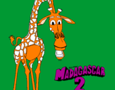 Disegno Madagascar 2 Melman pitturato su giada