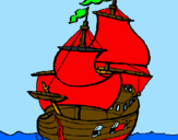 Disegno Barca  pitturato su ignazio  e gianmarco
