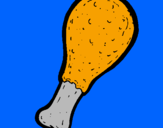 Disegno Coscette di pollo  pitturato su piero