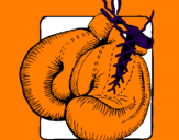 Disegno Guantoni da pugilato pitturato su guanti