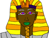 Disegno Tutankamon pitturato su daddo