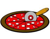 Disegno Pizza pitturato su ilary